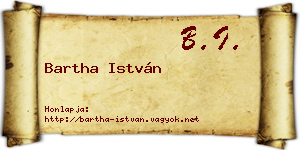 Bartha István névjegykártya